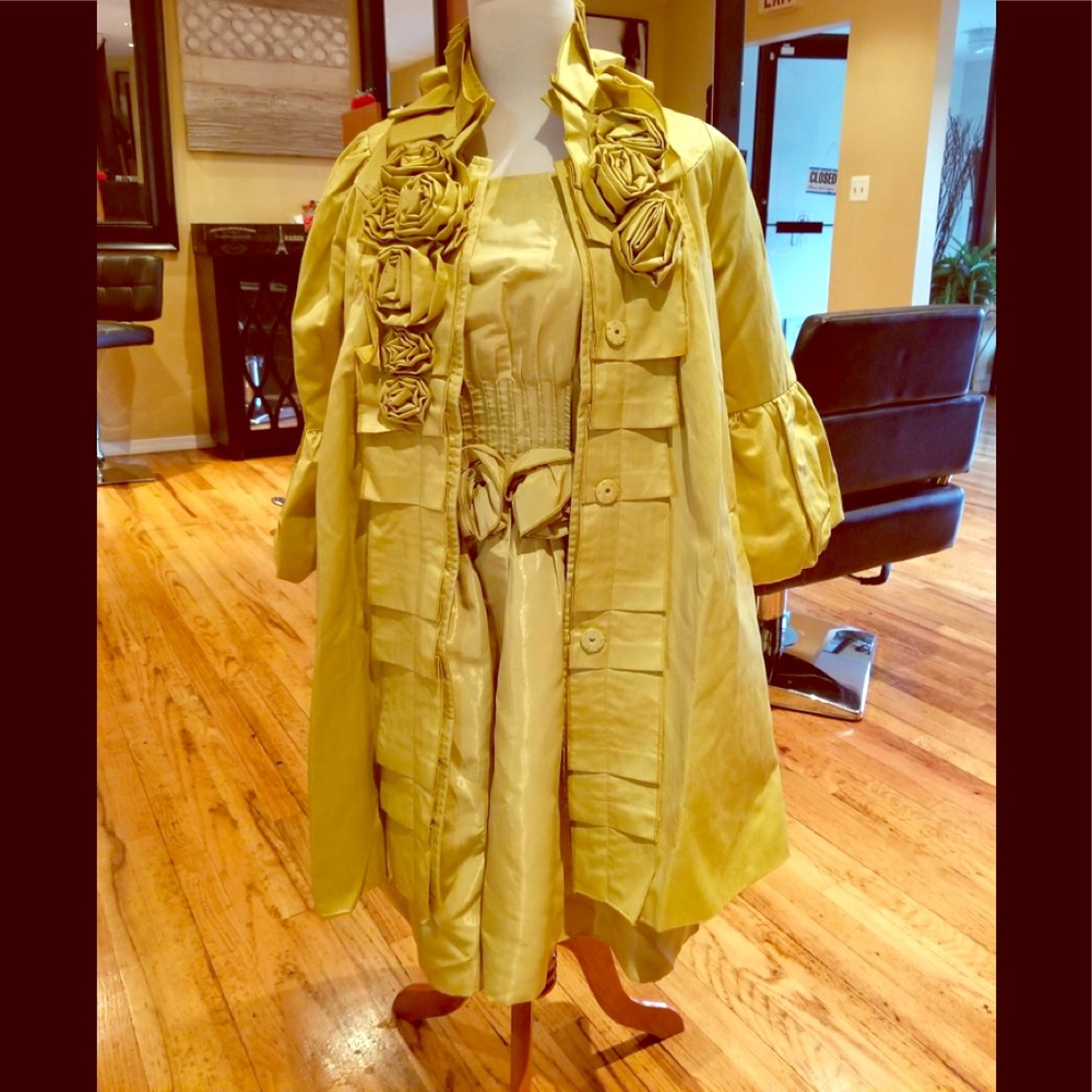 Like Green Classic Dress with Matching Jacket